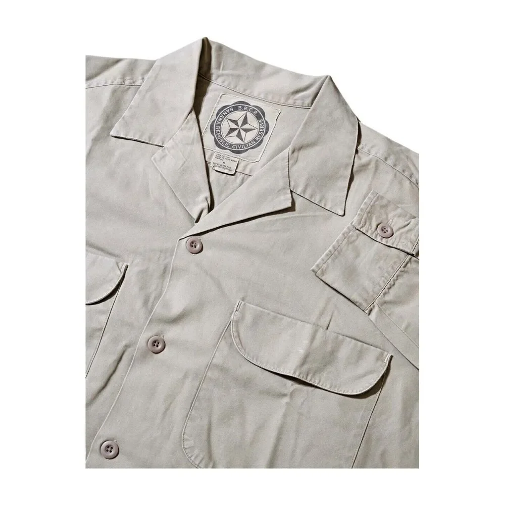 BANANA REPUBLIC CIVILIAN RESERVE Shirt Button Long Sleeve‎ Cotton Beige Men's M